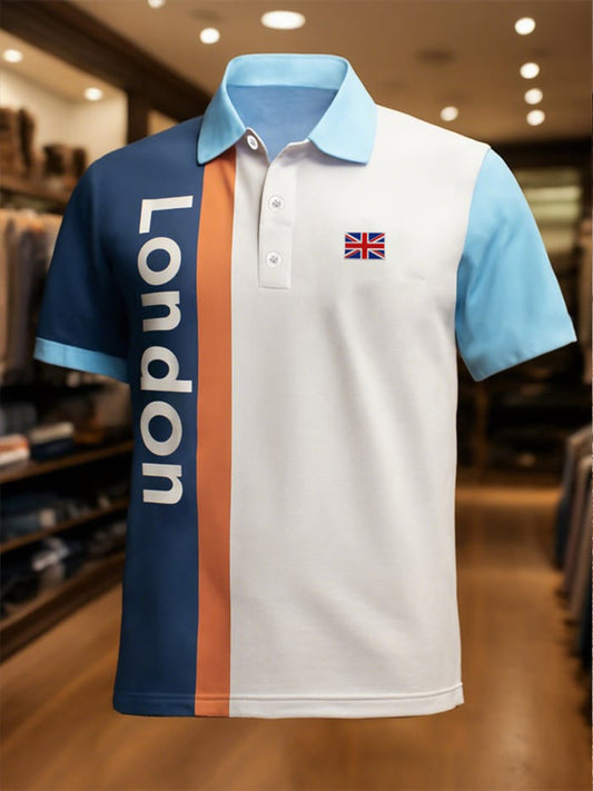 Men's Business Casual Union Jack Short Sleeve Shirt