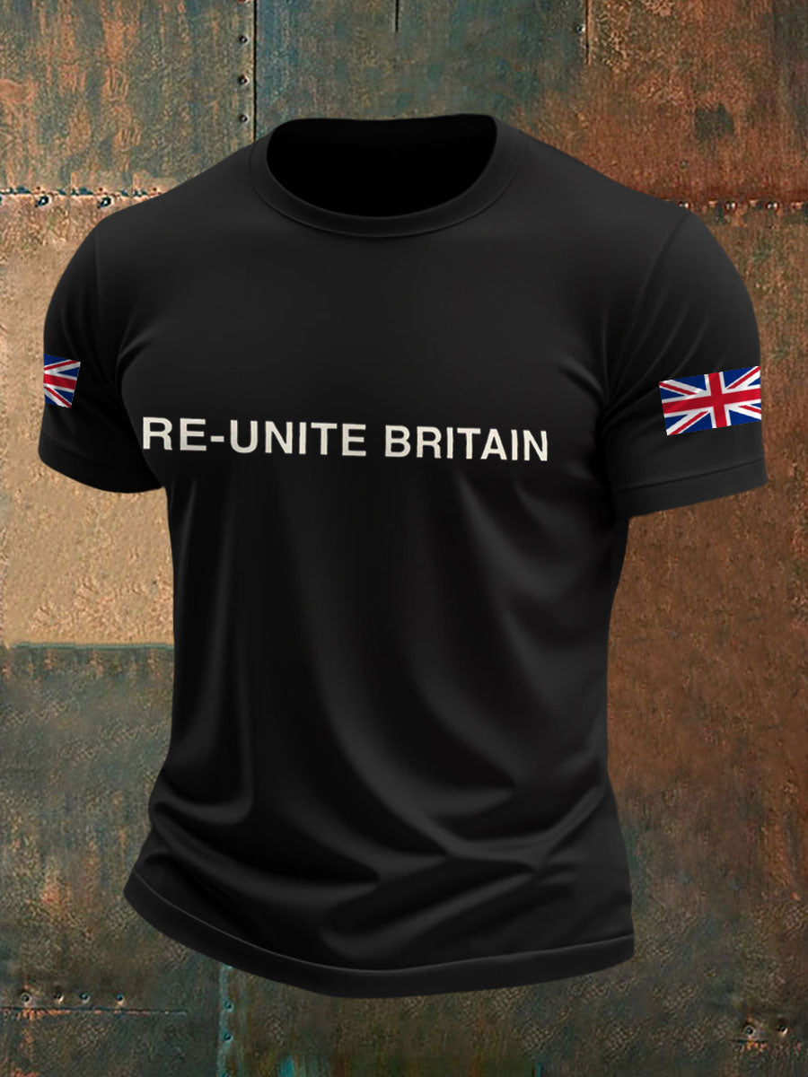 Men's UK Flag Re-Unite Britain Printed T-shirt