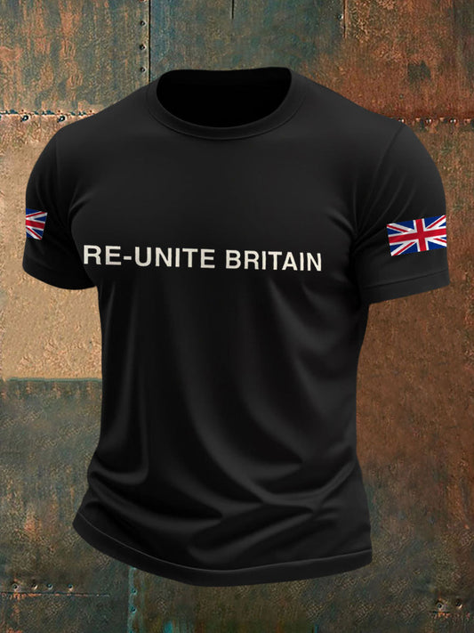 Men's UK Flag Re-Unite Britain Printed T-shirt