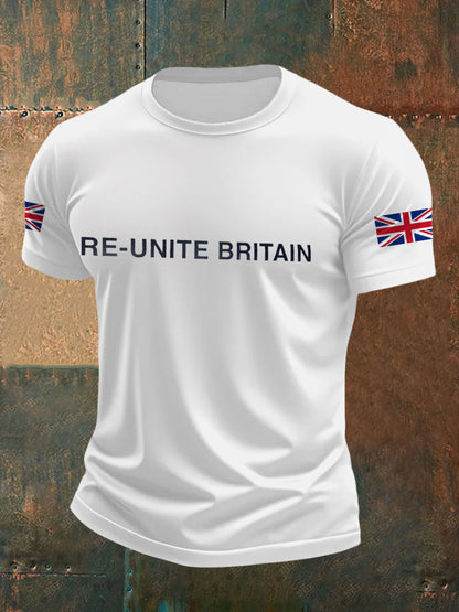 Men's UK Flag Re-Unite Britain Printed T-shirt