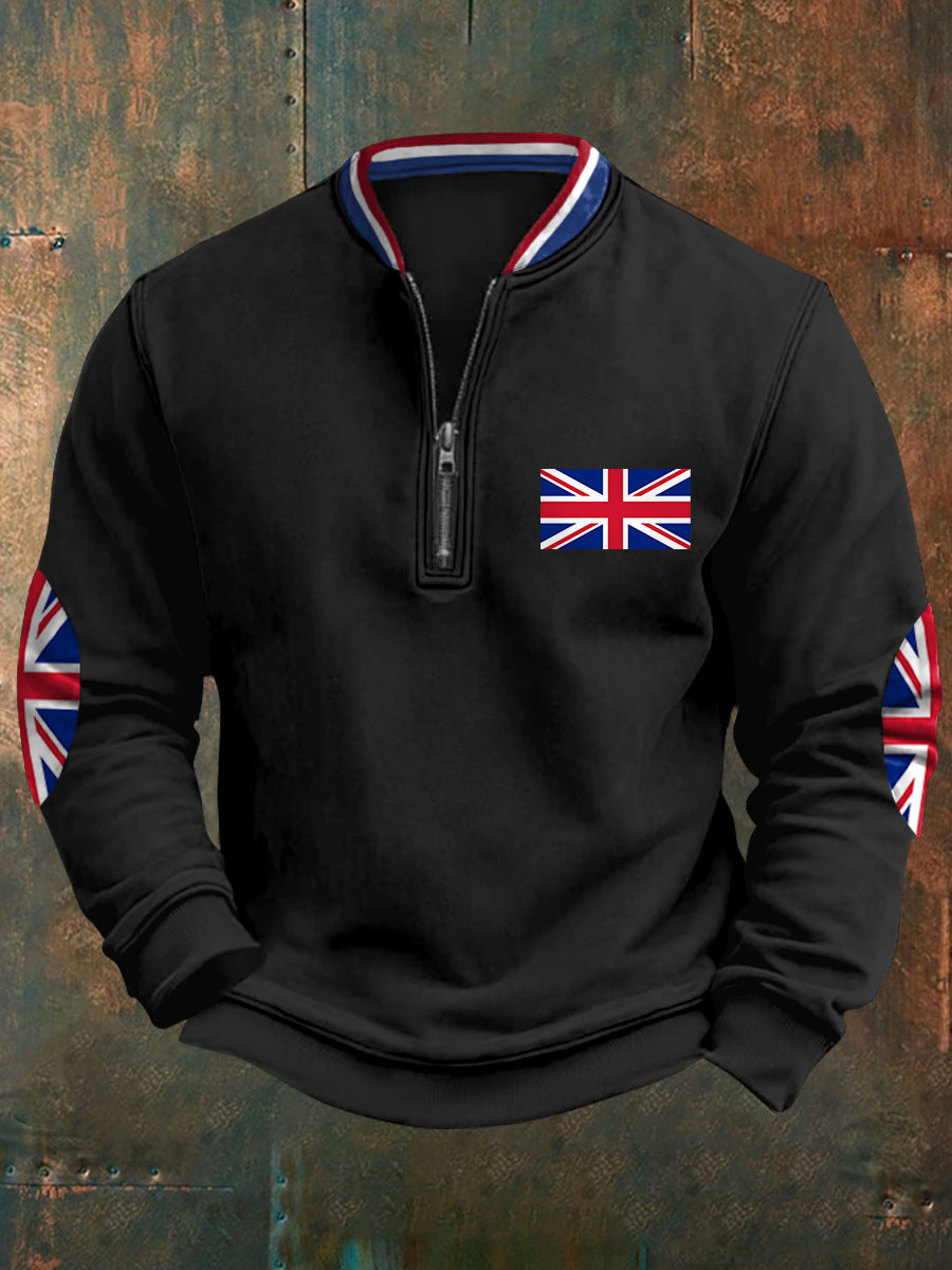 Men's UK Flag Print Casual Sweatshirt