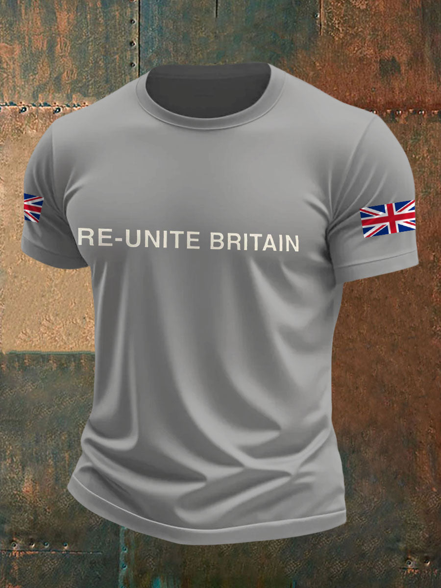 Men's UK Flag Re-Unite Britain Printed T-shirt