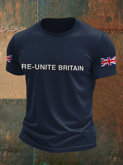 Men's UK Flag Re-Unite Britain Printed T-shirt