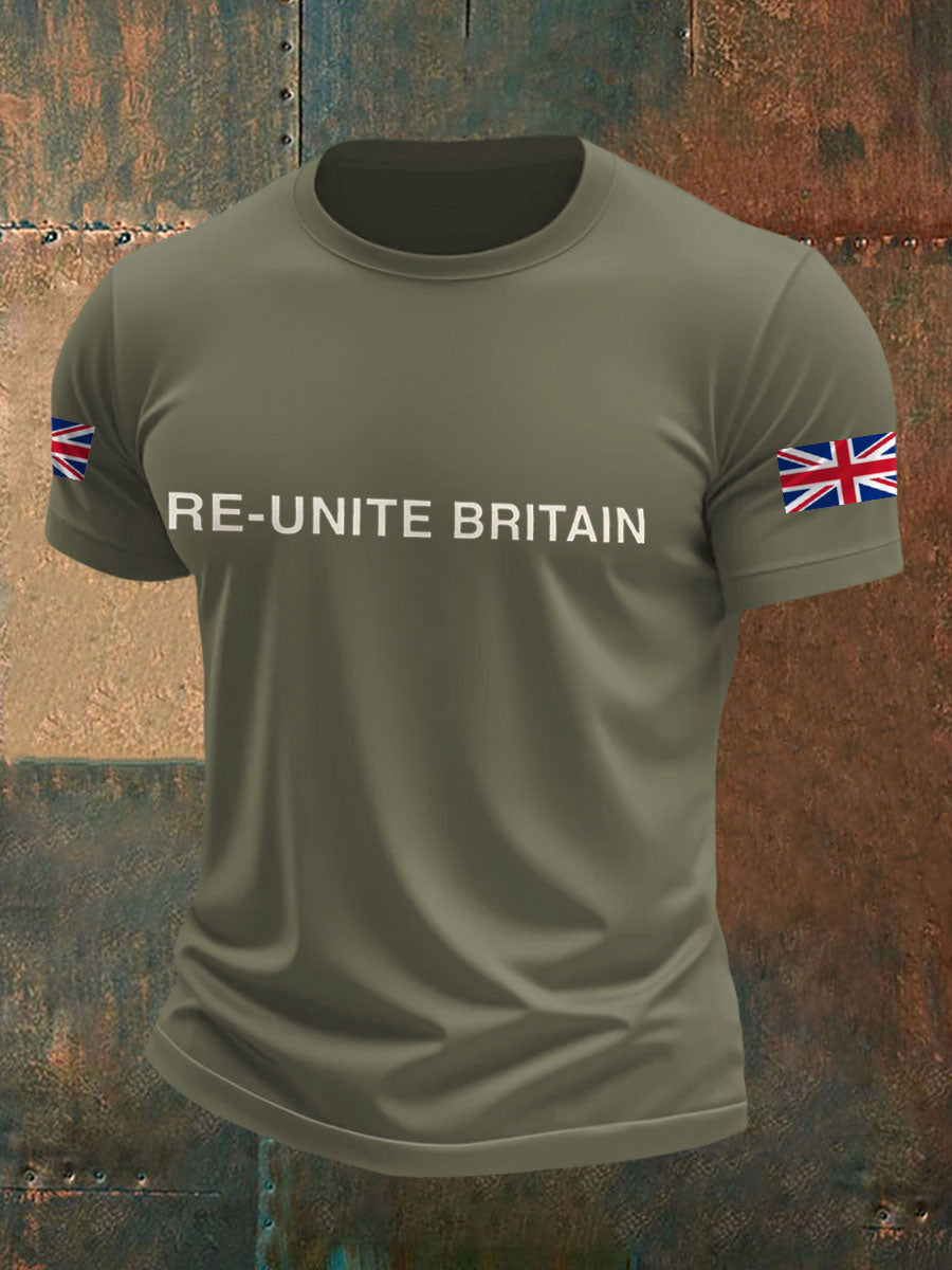 Men's UK Flag Re-Unite Britain Printed T-shirt