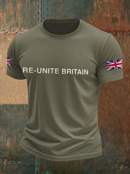 Men's UK Flag Re-Unite Britain Printed T-shirt