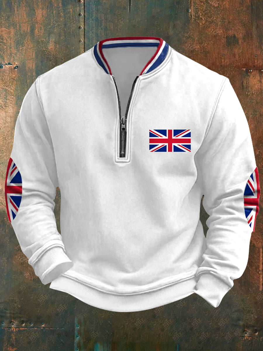 Men's UK Flag Print Casual Sweatshirt