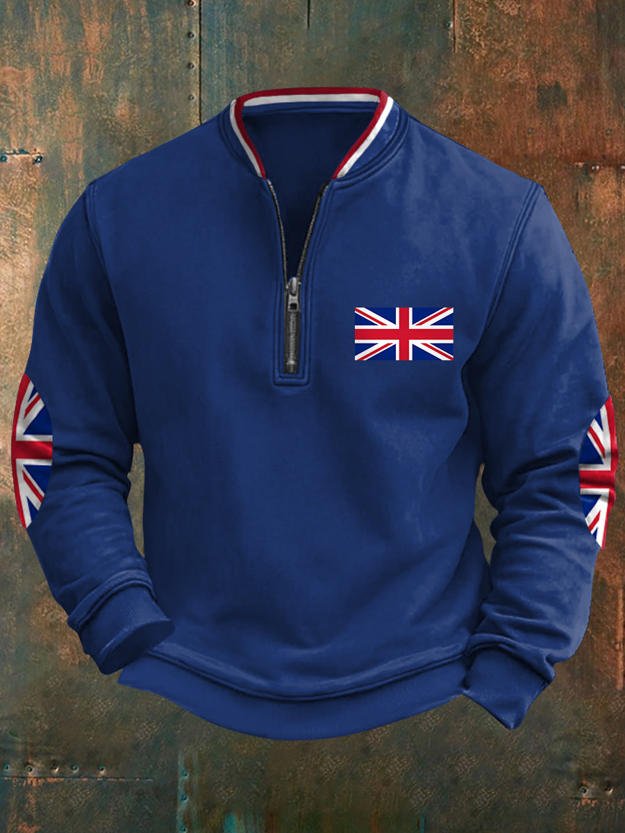 Men's UK Flag Print Casual Sweatshirt