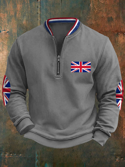 Men's UK Flag Print Casual Sweatshirt