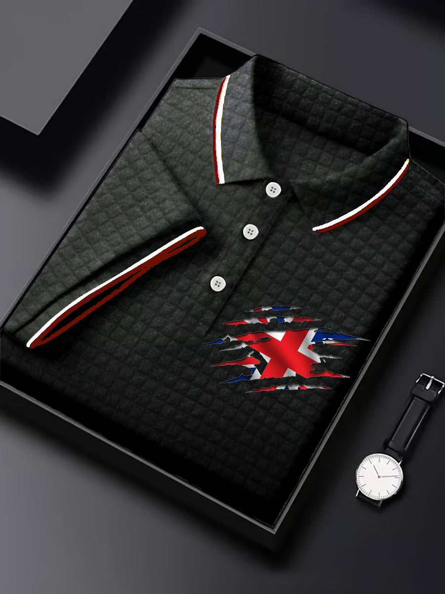 Men's UK Flag Art Printed Casual Tops