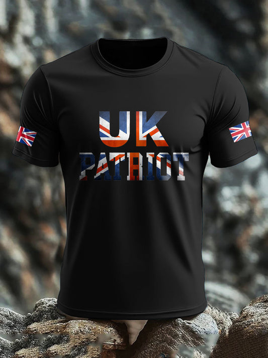 Men's UK Flag Patriotism Printed T-shirt
