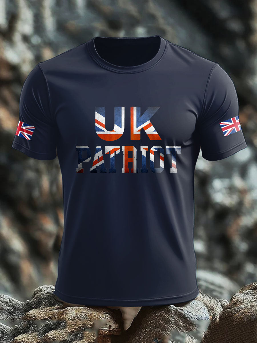 Men's UK Flag Patriotism Printed T-shirt