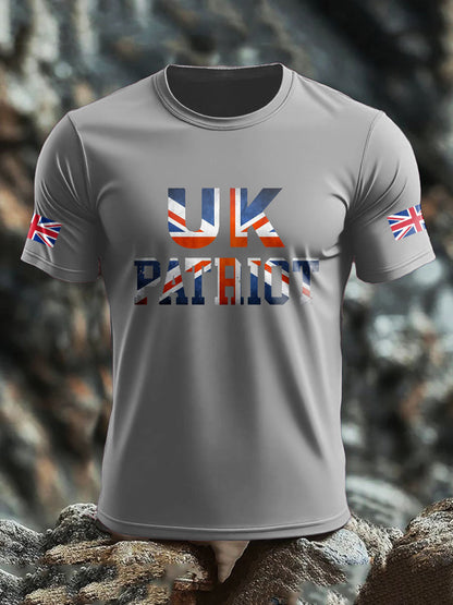 Men's UK Flag Patriotism Printed T-shirt