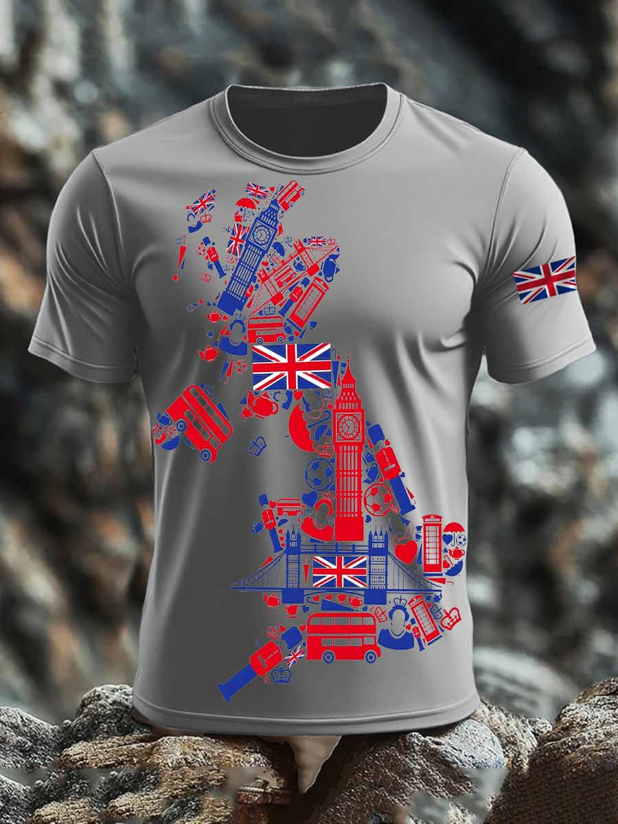 Men's British short sleeves t-shirt