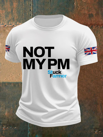Men's UK Flag Not My MYPM Printed T-shirt