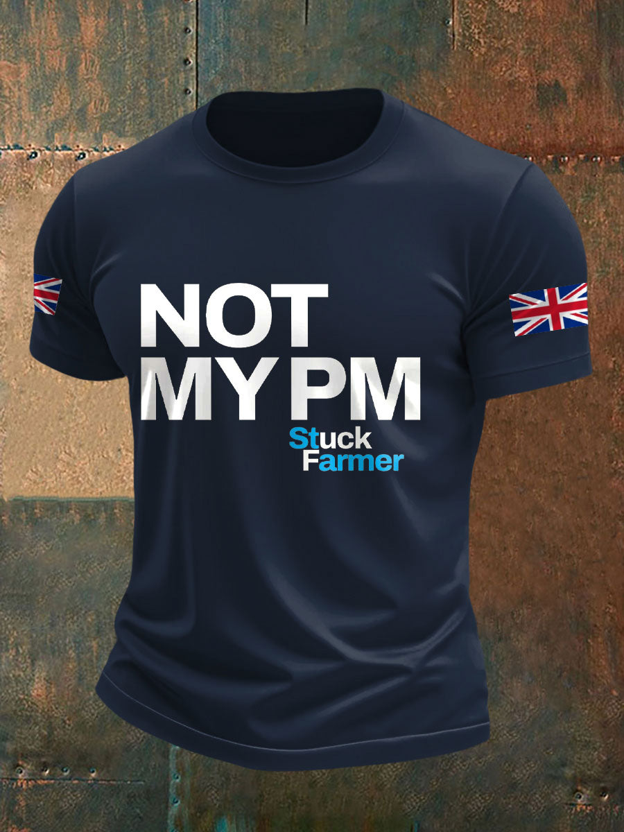 Men's UK Flag Not My MYPM Printed T-shirt