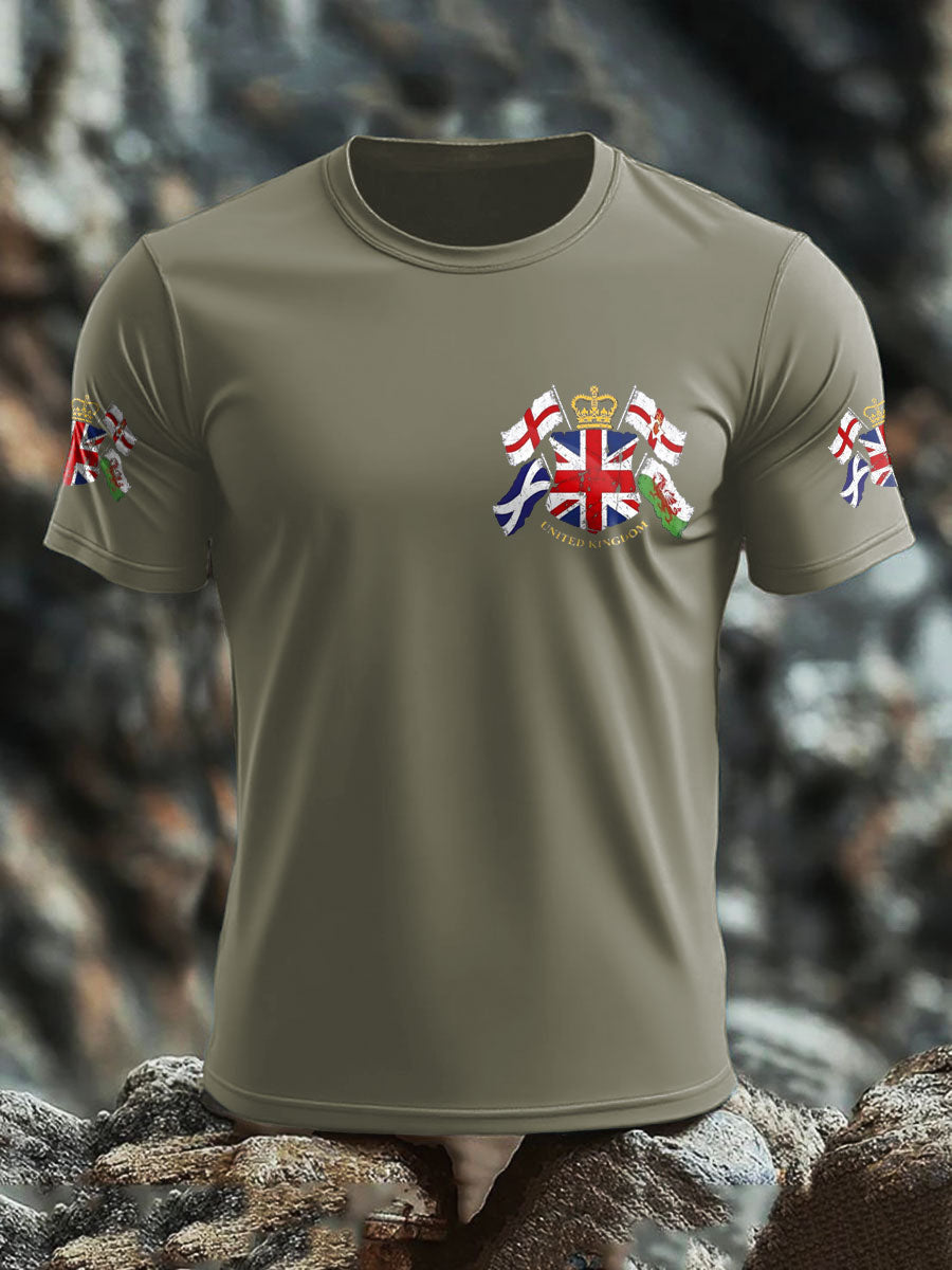 Men's UK Flag United We Stand Printed T-shirt