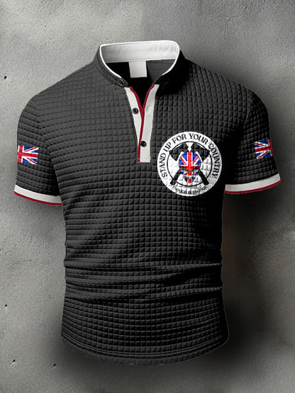 Men's UK Flag United We Stand Printed Casual Tops