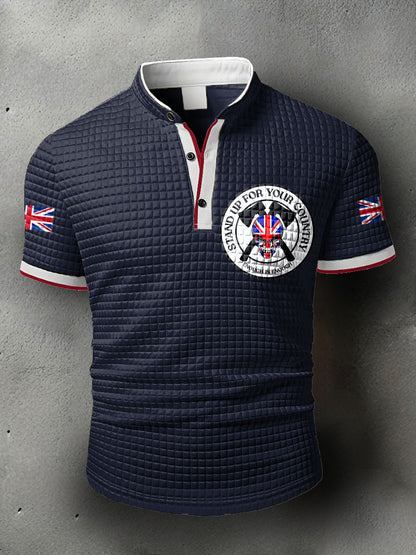 Men's UK Flag United We Stand Printed Casual Tops