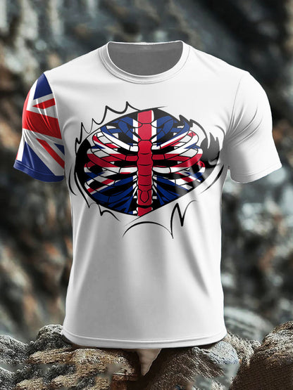 Men's UK Flag Patriot Printed T-Shirt