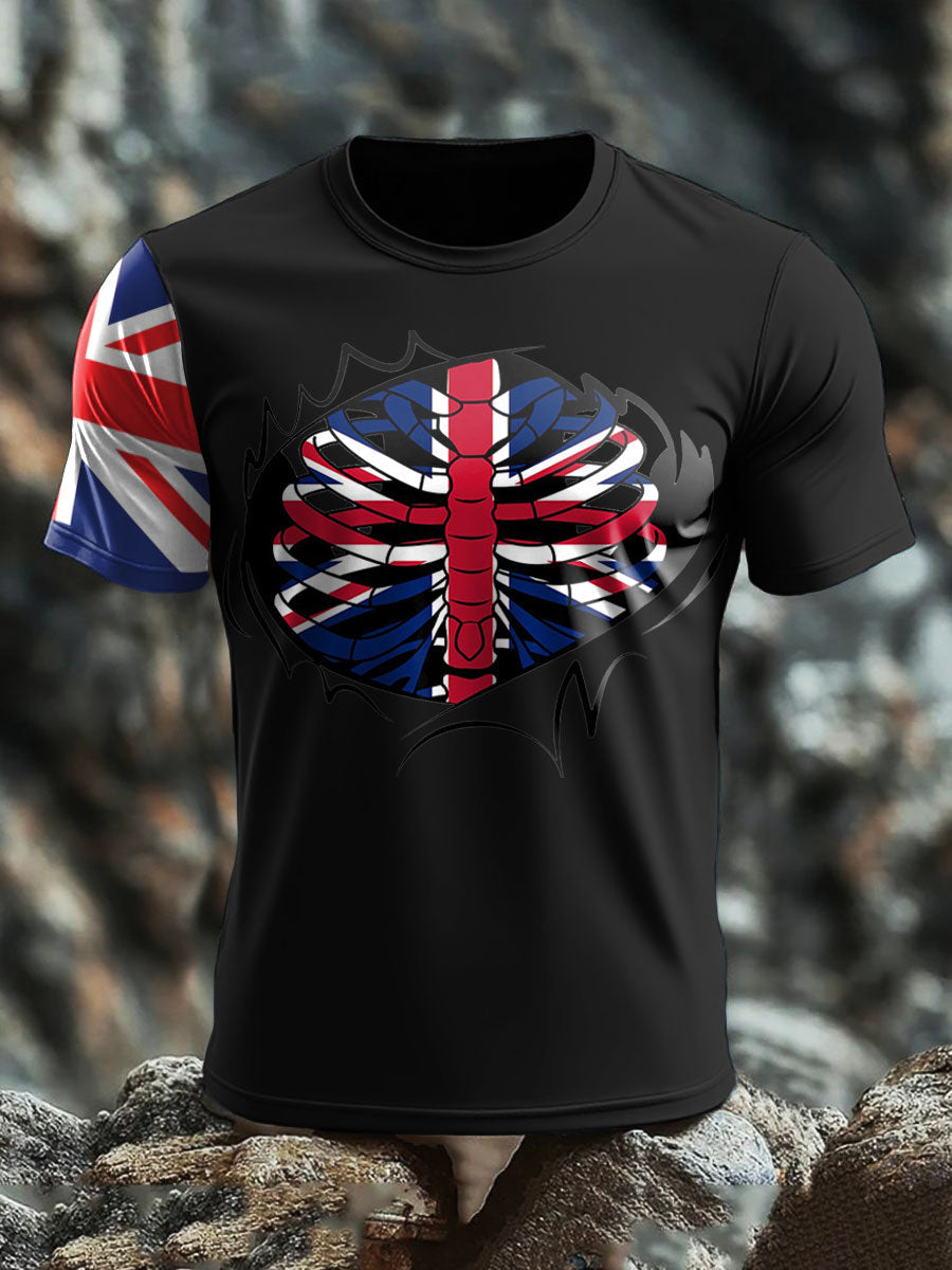 Men's UK Flag Patriot Printed T-Shirt