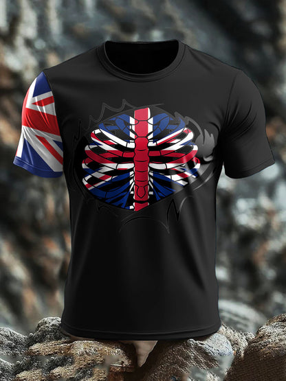 Men's UK Flag Patriot Printed T-Shirt
