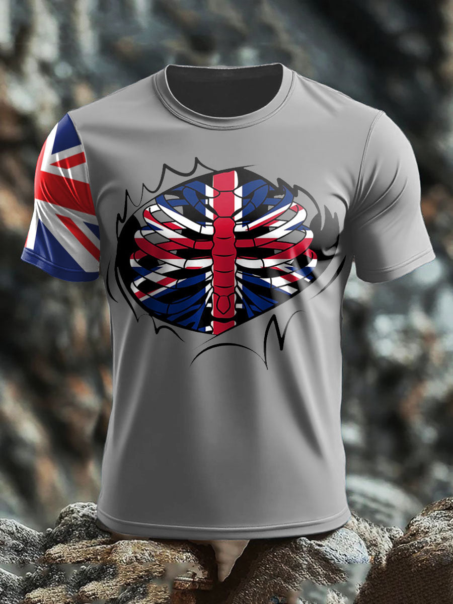 Men's UK Flag Patriot Printed T-Shirt