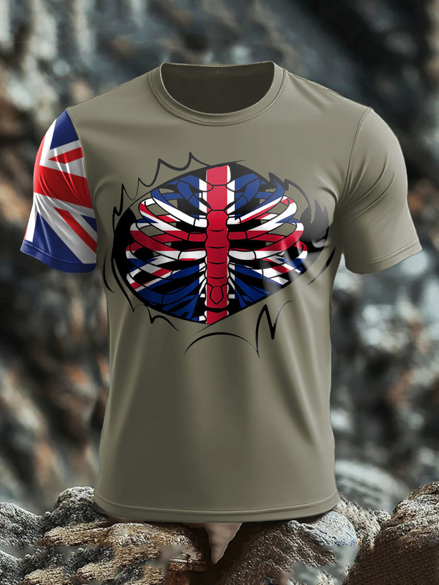 Men's UK Flag Patriot Printed T-Shirt
