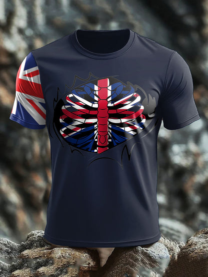 Men's UK Flag Patriot Printed T-Shirt