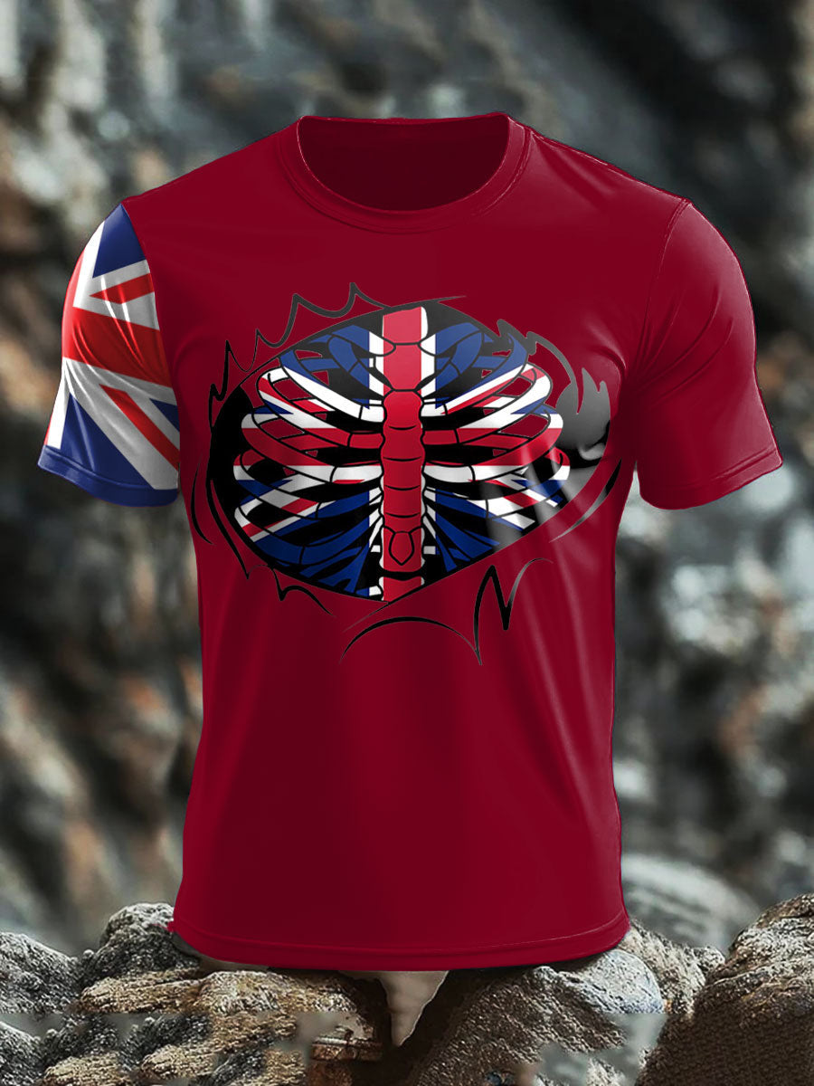 Men's UK Flag Patriot Printed T-Shirt