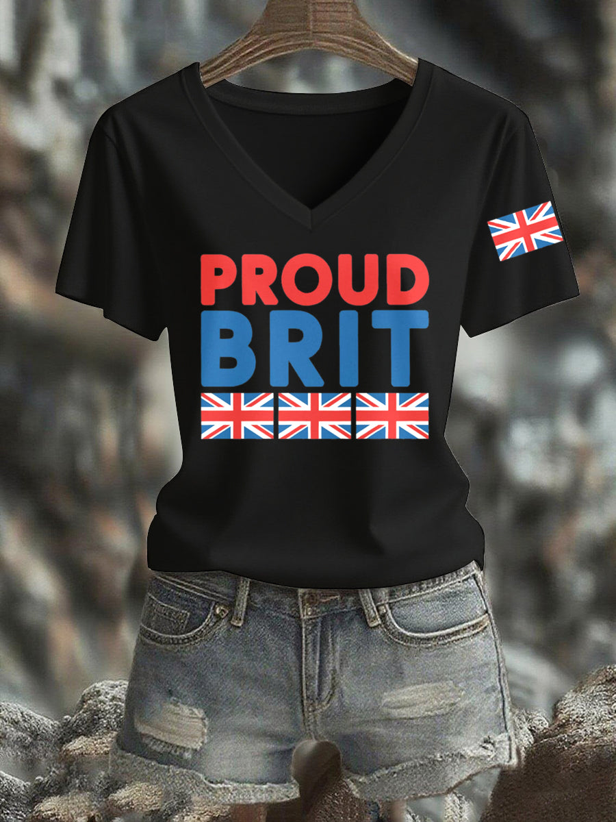 Women's British Print Short Sleeve T-Shirt