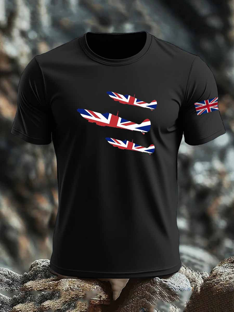 Men's British imitation cotton short-sleeved T-shirt