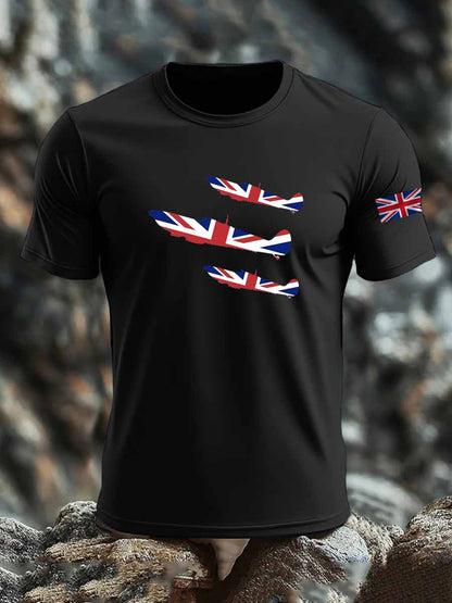 Men's British imitation cotton short-sleeved T-shirt