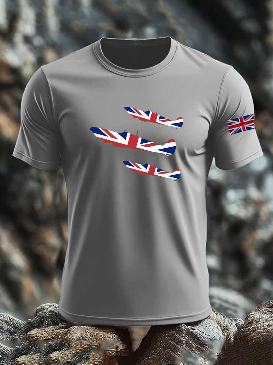 Men's British imitation cotton short-sleeved T-shirt