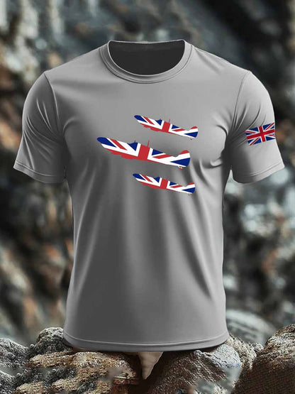 Men's British imitation cotton short-sleeved T-shirt