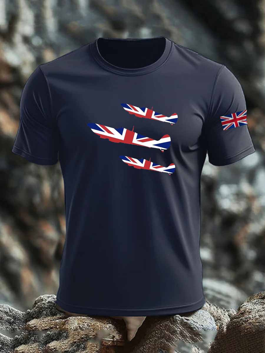 Men's British imitation cotton short-sleeved T-shirt