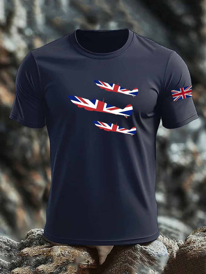 Men's British imitation cotton short-sleeved T-shirt