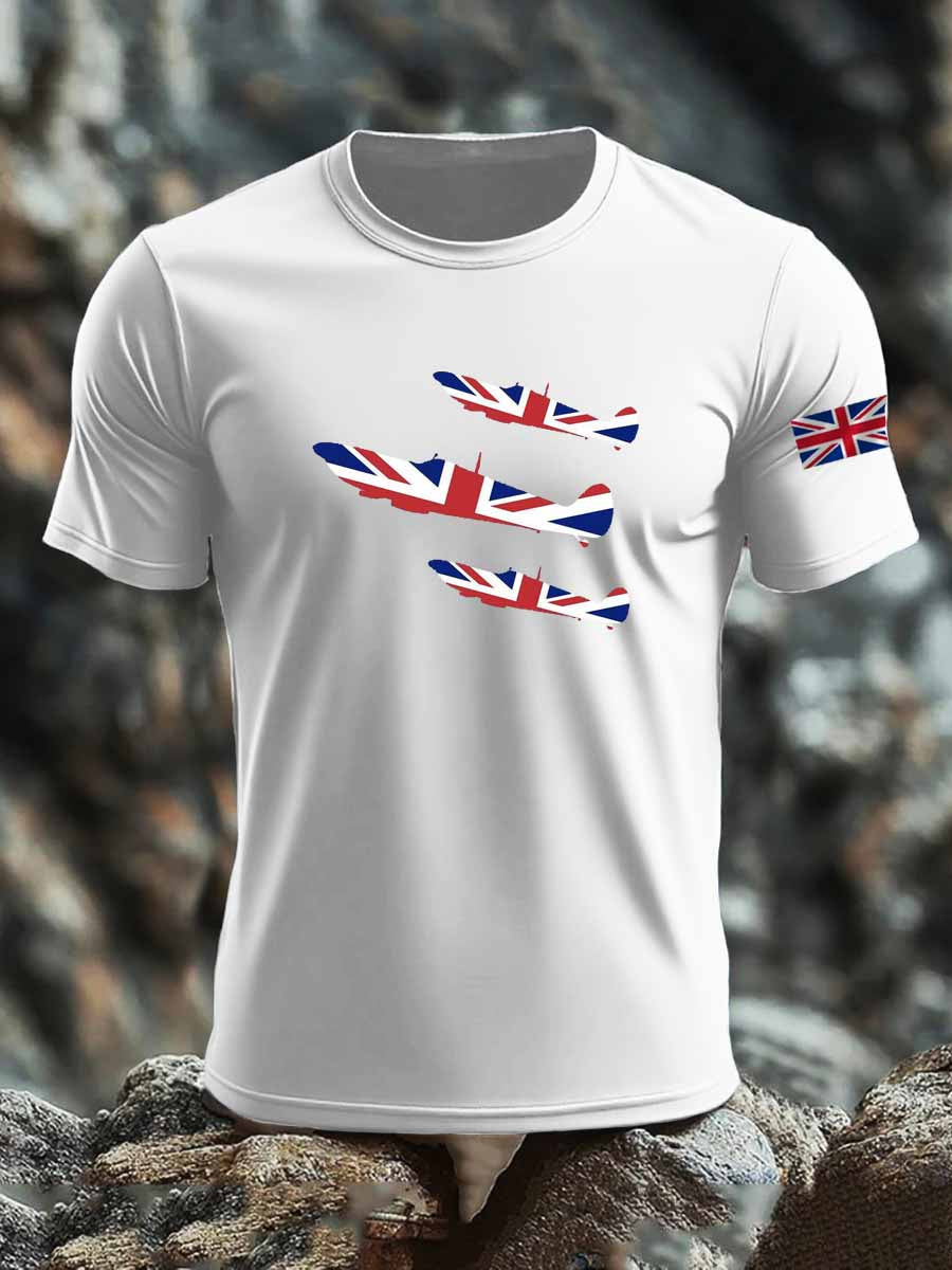 Men's British imitation cotton short-sleeved T-shirt