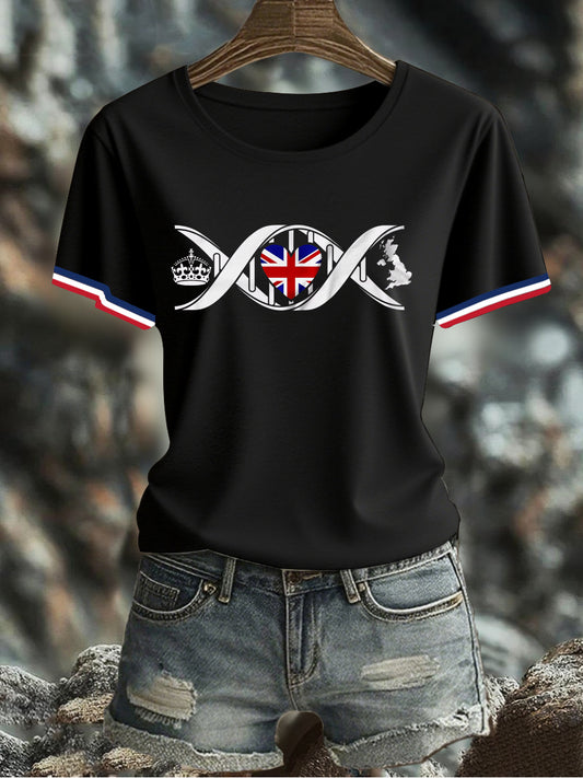 Women's UK Flag Printed T-shirt