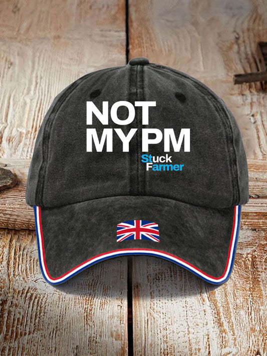 Unisex Not My PM Funny UK Flag Printed Hat