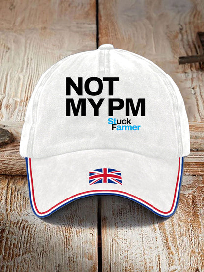 Unisex Not My PM Funny UK Flag Printed Hat