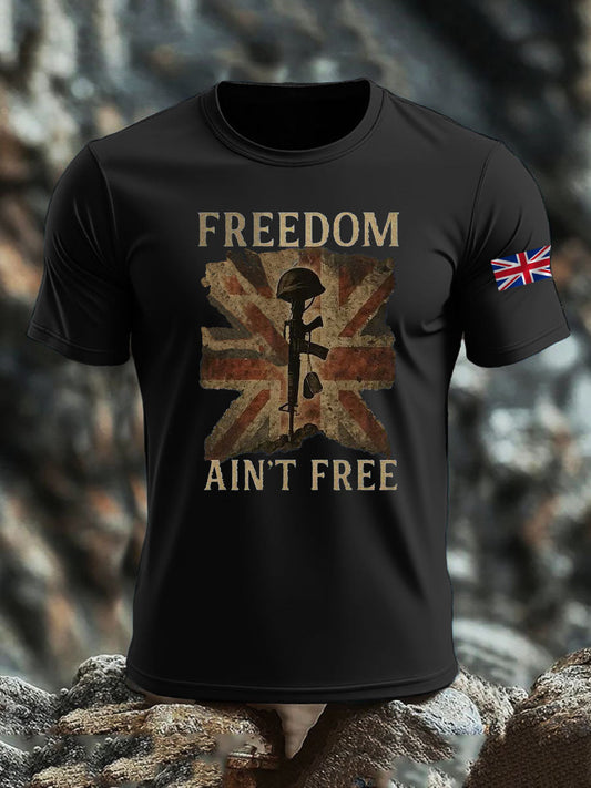 Men's British imitation cotton short-sleeved T-shirt