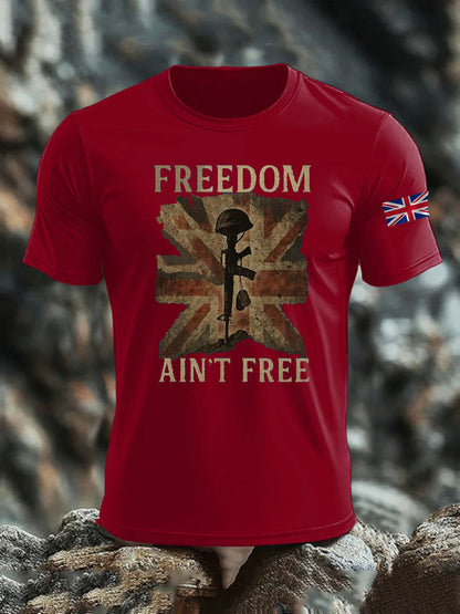 Men's British imitation cotton short-sleeved T-shirt