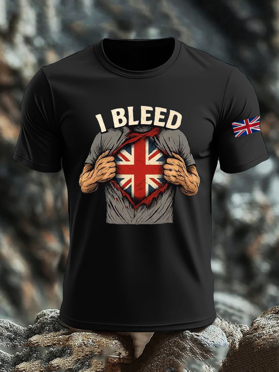 Men's  British imitation cotton short-sleeved T-shirt