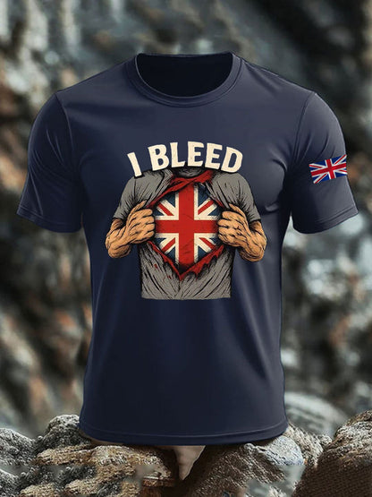 Men's  British imitation cotton short-sleeved T-shirt