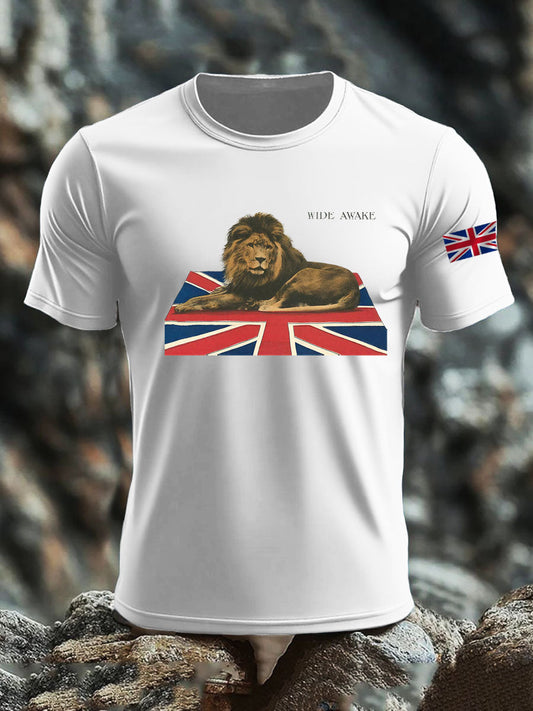 Men's  British mitation cotton short-sleeved T-shirt