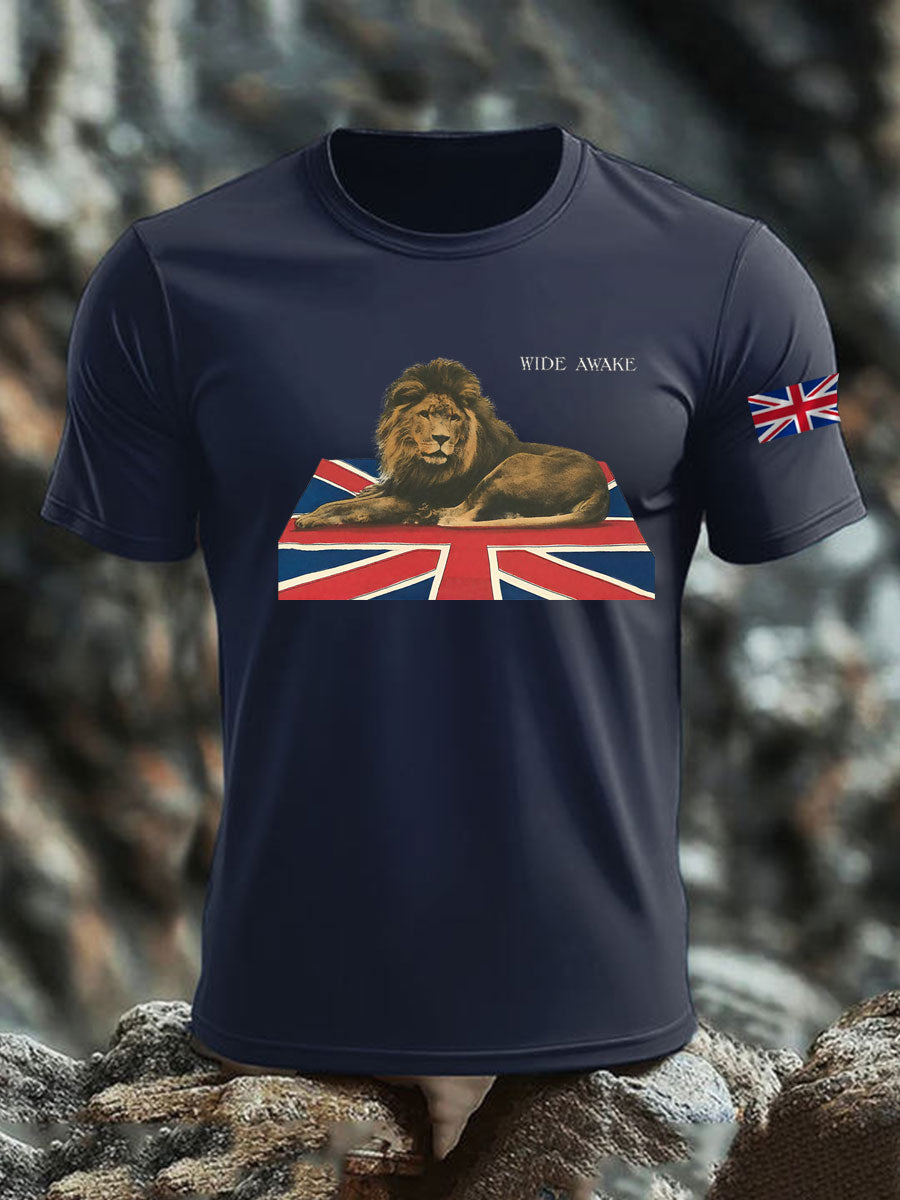 Men's  British mitation cotton short-sleeved T-shirt