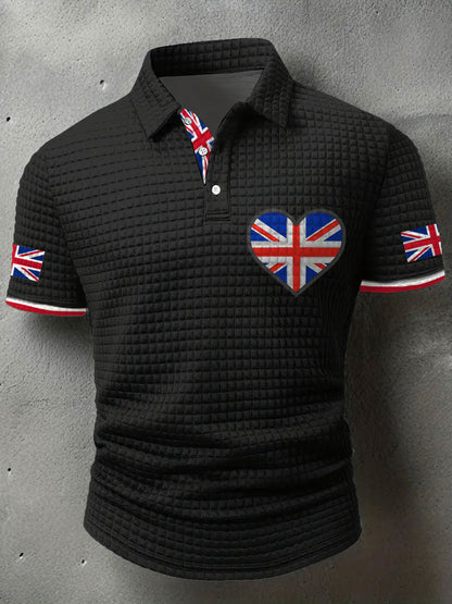 Men's UK Flag Printed Casual Tops