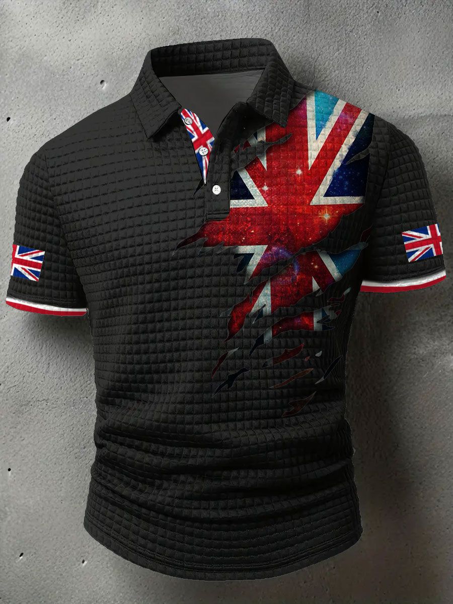 Men's UK Flag Printed Casual Tops