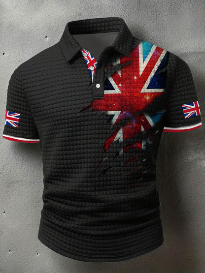 Men's UK Flag Printed Casual Tops