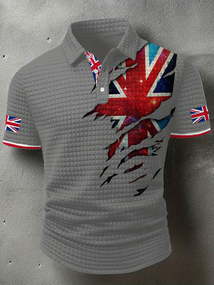 Men's UK Flag Printed Casual Tops